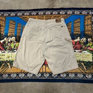 Ralph Lauren carpenter shorts Size 32 Embroidered leather tab Baggy wide leg y2k